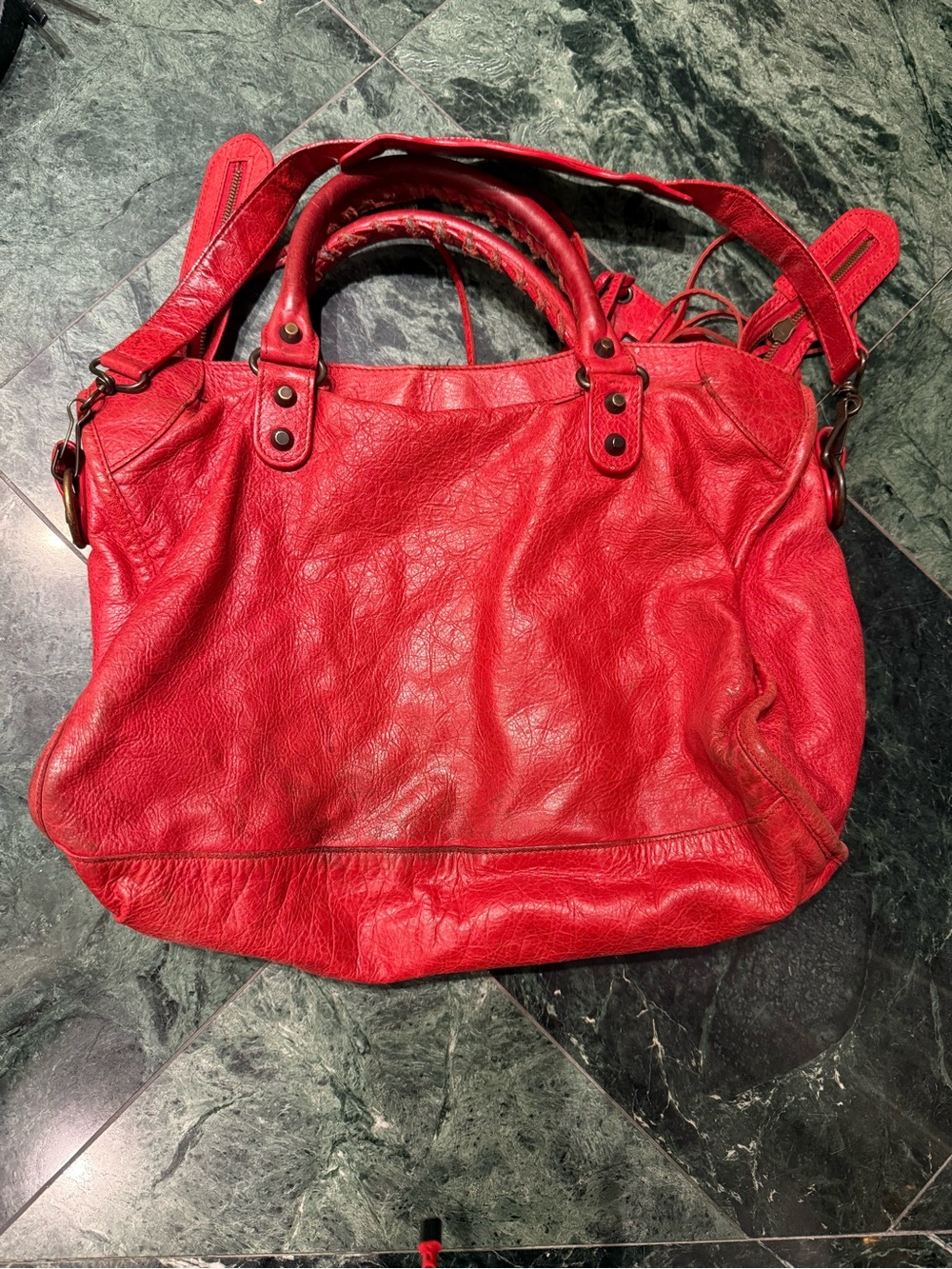 Authentic Balenciaga Red City Bag - Picture 9 of 9